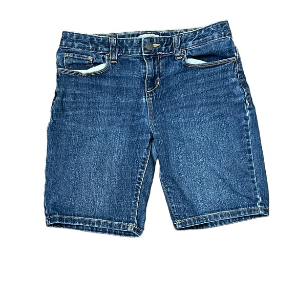 Old Navy Adjustable Side Band Bermuda Short Kids Boy 14 Stretch‎ Mid-Rise Denim - Picture 1 of 10